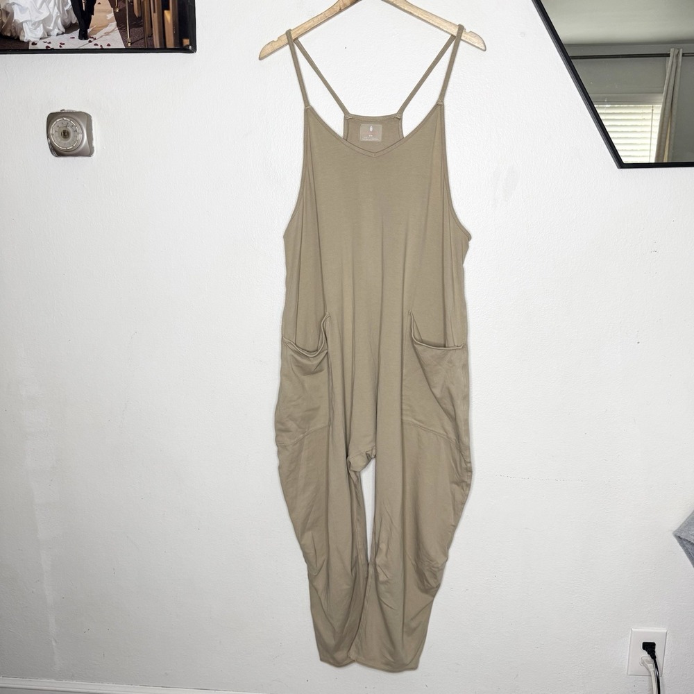 Free People Movement Beige One Piece Jumpsuit Beach Boho Women's Medium